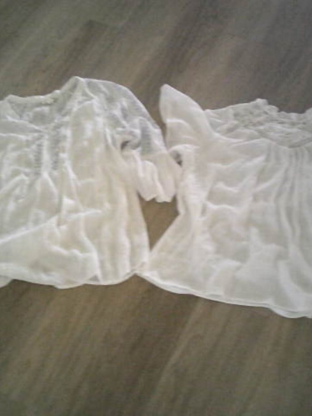 2 CUTE WHITE BLOUSES TOPS SIZE 2X INDIGO ROSE & PERCEPTION WOMEN PEASANT STYLE